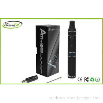 Black Mini Dry Herb E-Cigarettes Rechargeable , Atmos Raw J